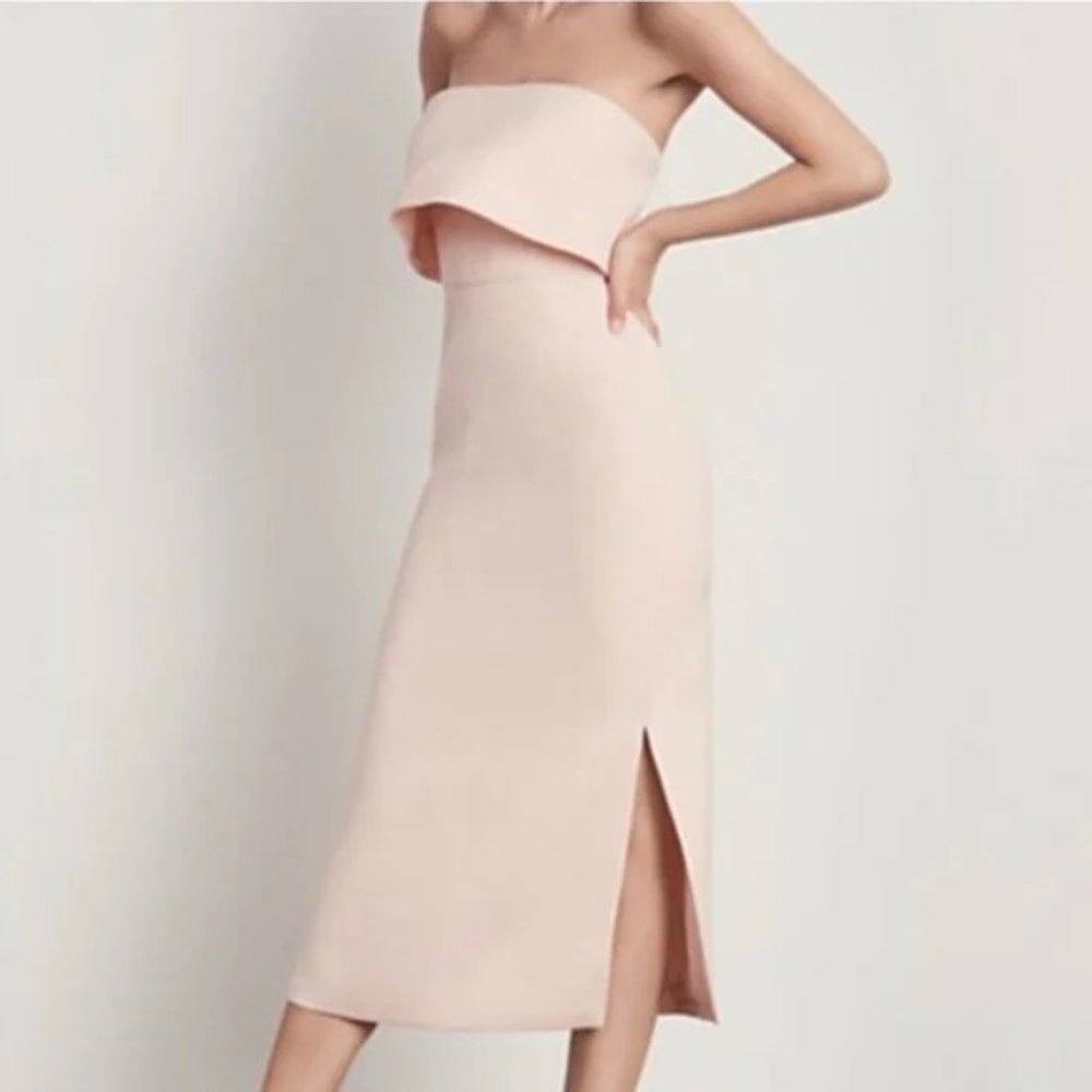 C/MEO Collective Strapless Blush Midi Dress (Love Like This)